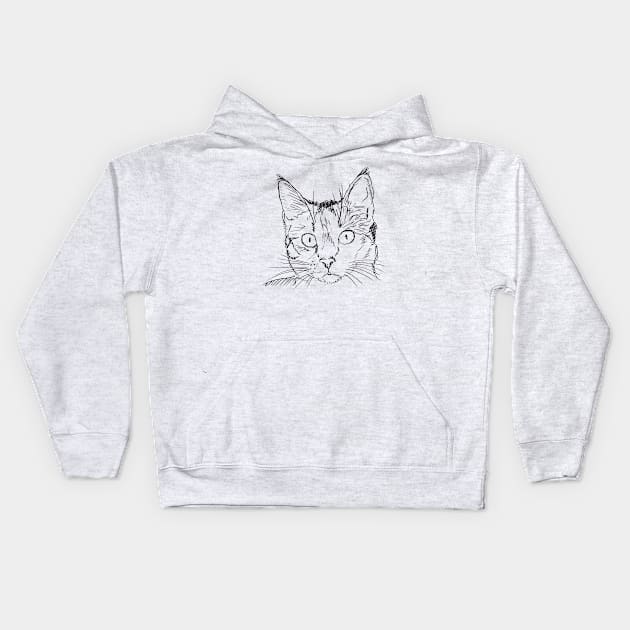 Funny cat design Kids Hoodie by hldesign